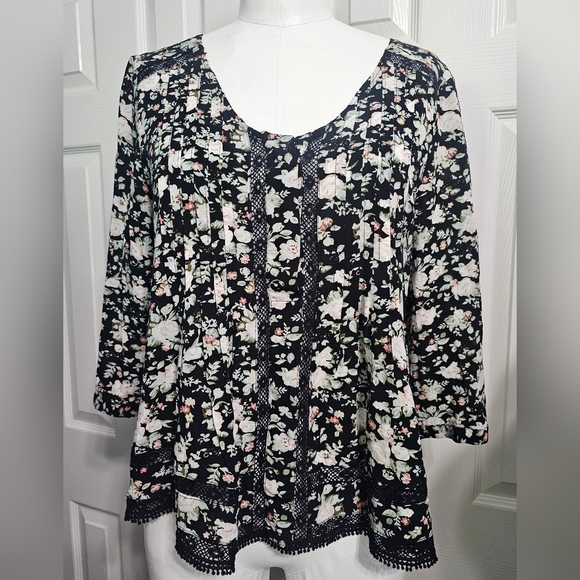 Maeve Tops - Maeve By Anthropologie Pleated Boho Whimsigoth Top Sz 10